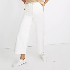 Madewell Wide Leg Crop Jeans in Tile White